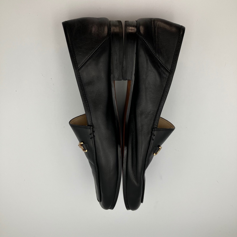 Sam Edelman Loraine Bit Loafer Black Leather Gold Hardware Women Size 10 - Picture 8 of 12